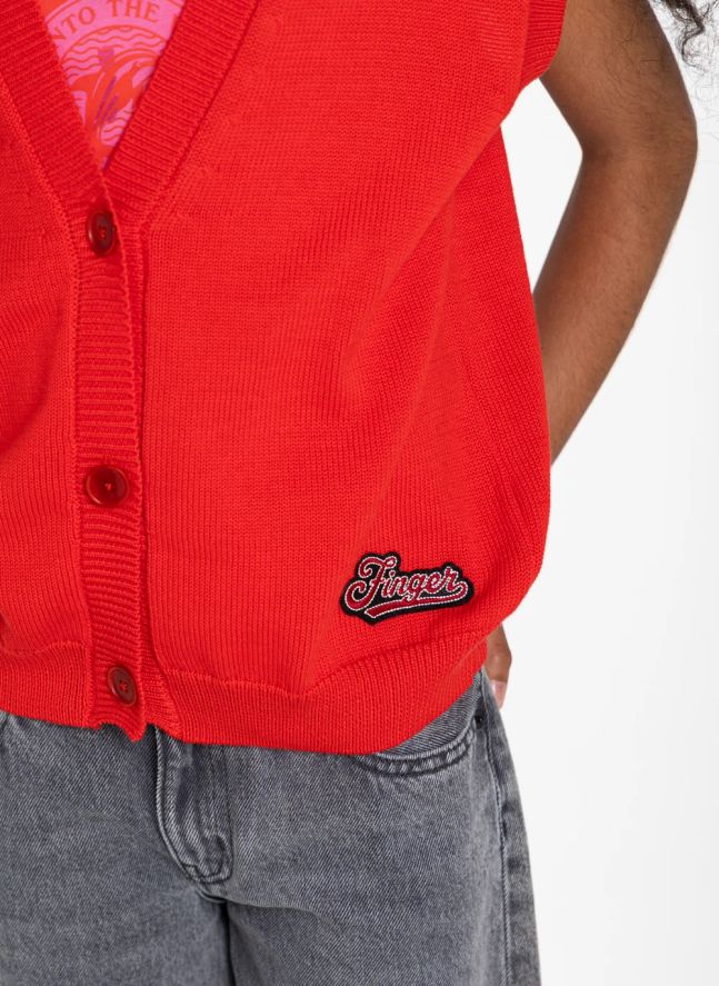 Gilet Sans Manches Lexie Coton Bio | Rouge