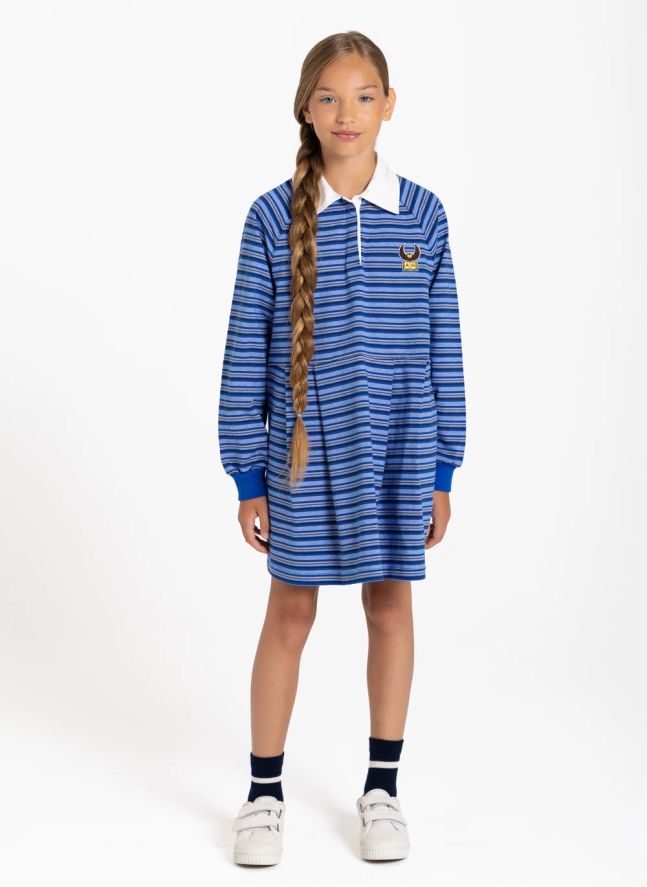 Robe Polo Esee Rayée | Bleu électrique