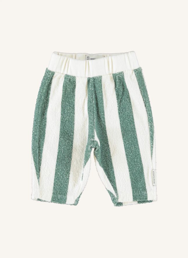 Pantalon Rayé Eponge Coton Bio | Ecru