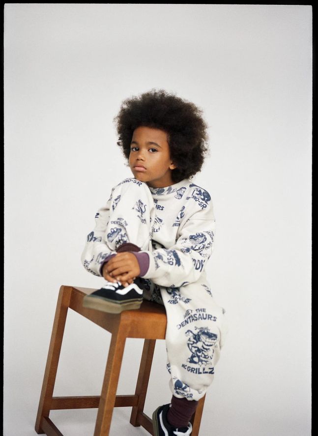 Pull Mar Dinosaures Coton Bio | Blanc