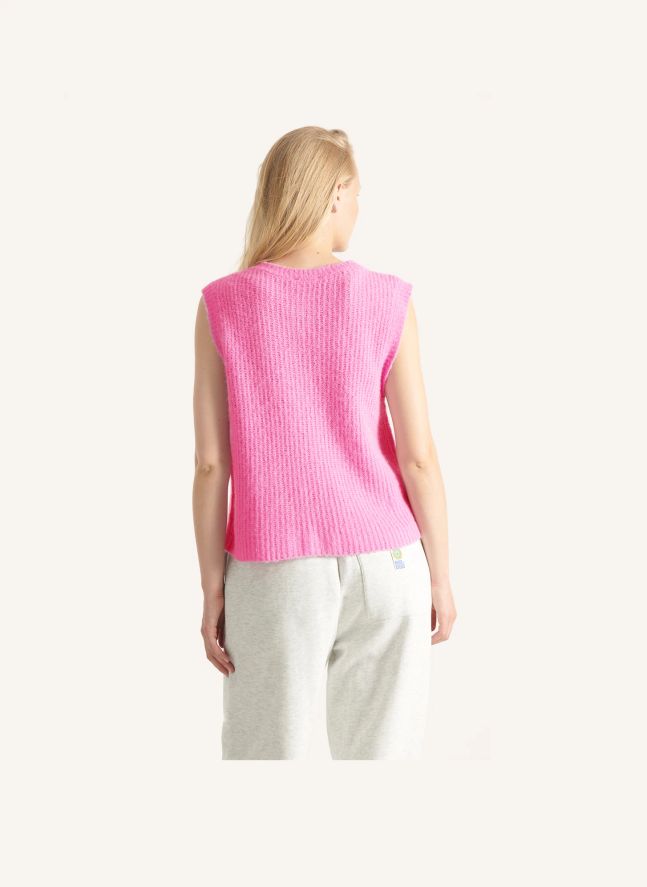 Gilet East Alpaga | Rose bonbon