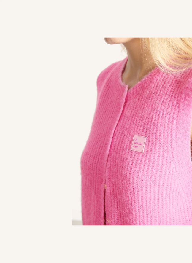Gilet East Alpaga | Rose bonbon