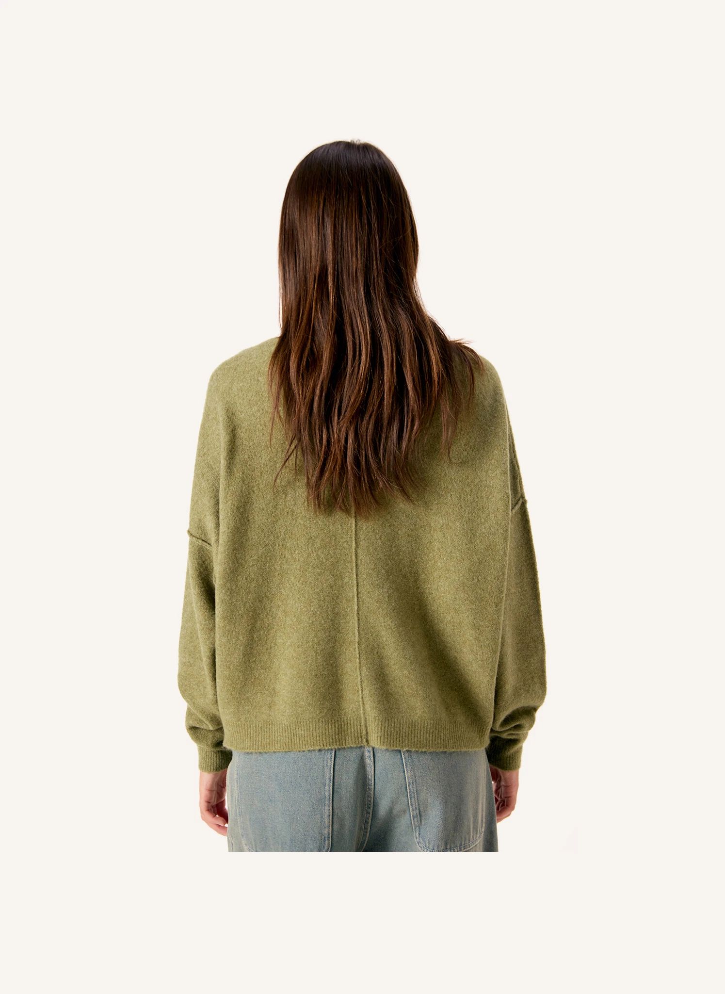 Pull Damsville Laine | Vert kaki- Image produit n°2