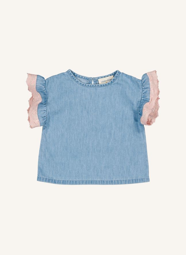 T-shirt Dentelle Loli Chambray | Bleu Clair