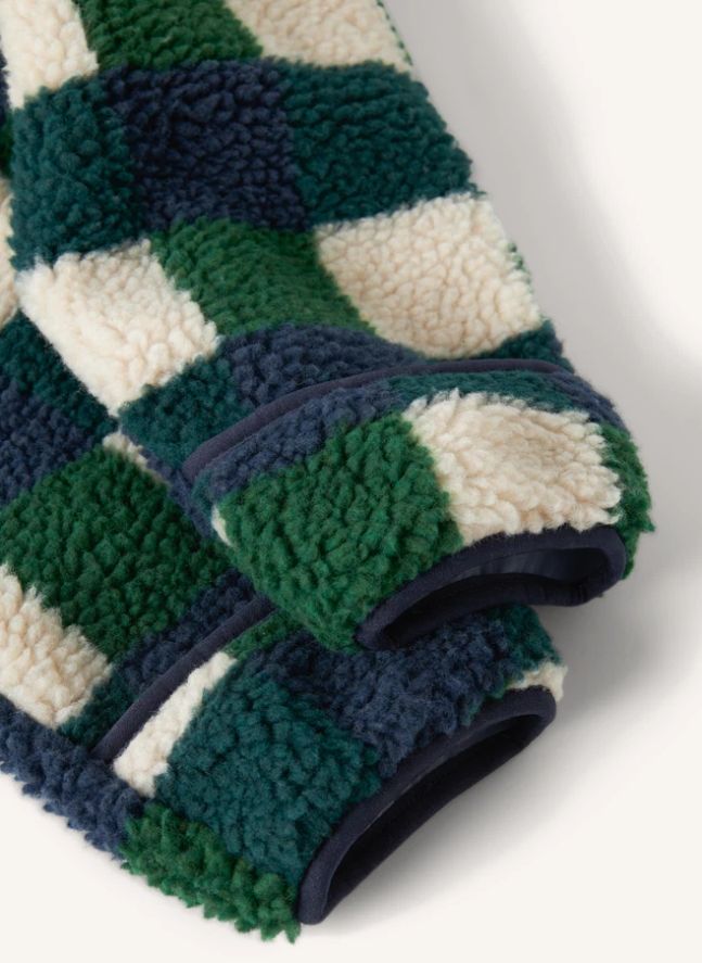 Pilote Façon Sherpa Nolano Carreaux Fibres Recyclées | Bleu marine