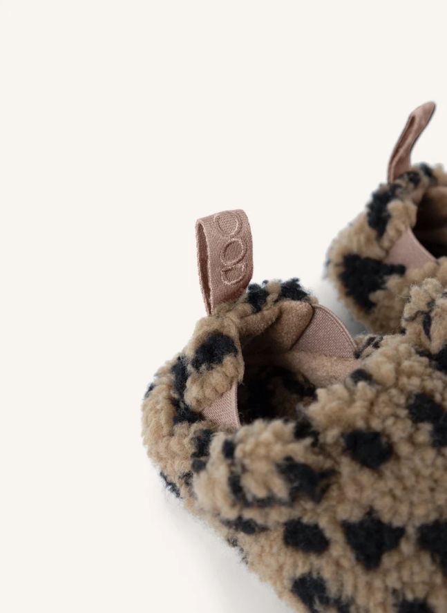 Chaussons Façon Sherpa Maui Léopard Fibres Recyclées | Marron