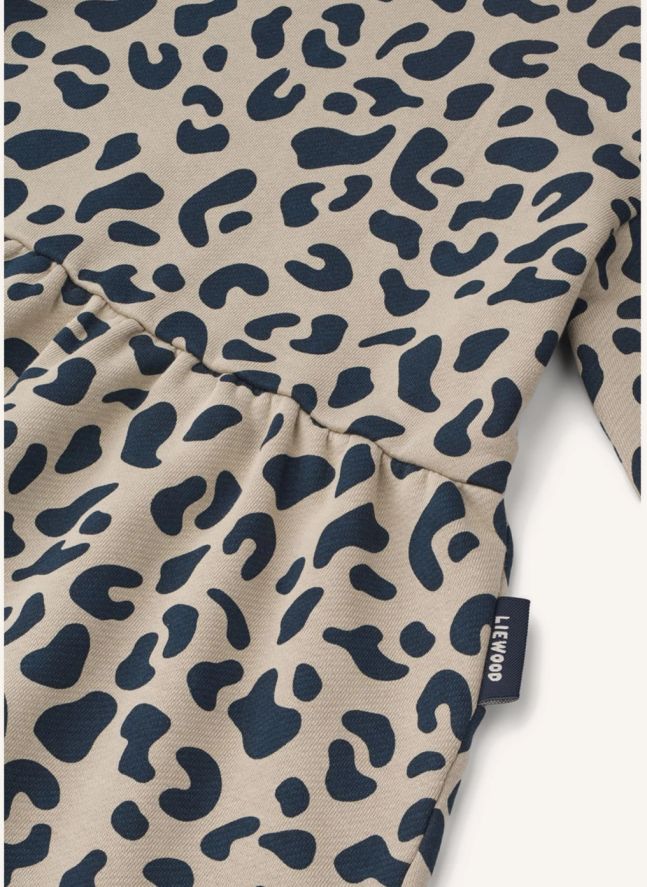 Robe Sweat Lia Léopard Coton Bio | Beige