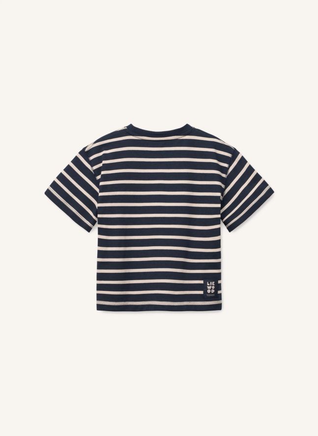 T-shirt Tyler Rayé Coton Bio | Bleu marine