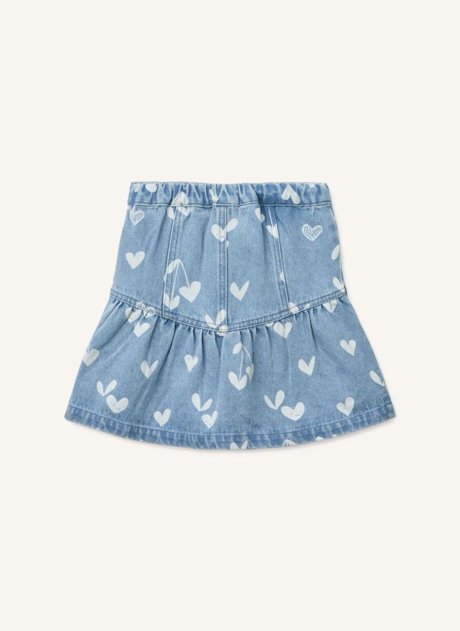 Jupe Denim Dayla Cœurs | Bleu Clair