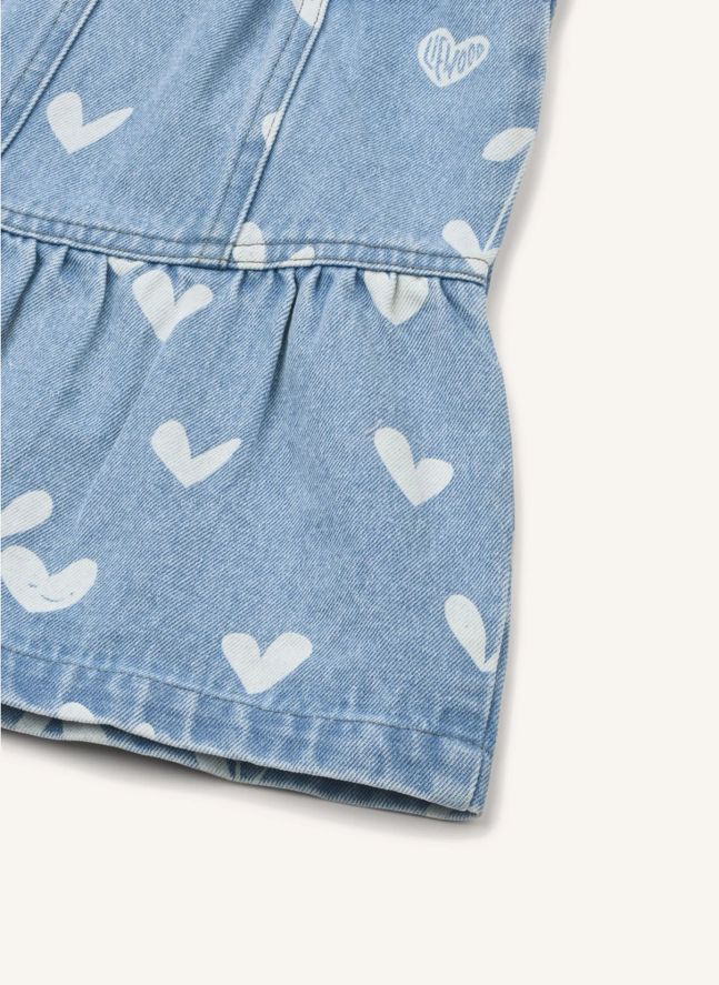 Jupe Denim Dayla Cœurs | Bleu Clair