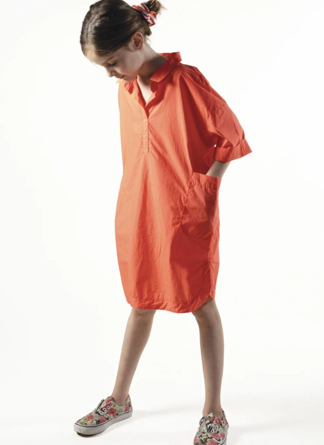 Cadaques Oversize Shirt Dress | Tangerine