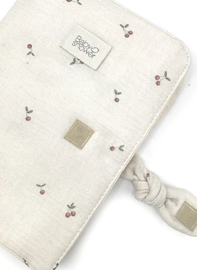 Protège carnet de santé Cherries | Ecru