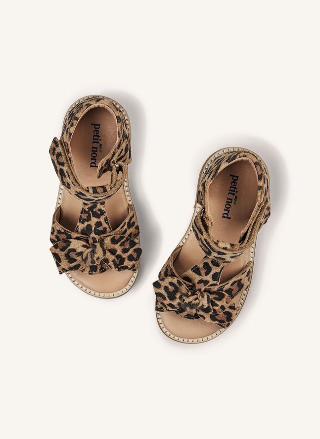 Leopard Bow Sandals | Brown