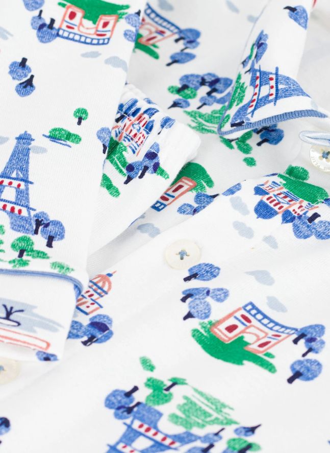 Pyjama Chemise Paris Coton Bio | Blanc