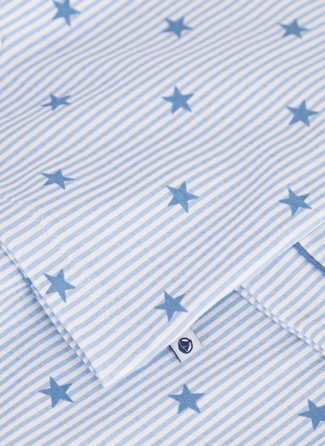 Pyjama Chemise Rayé Etoiles Coton Bio | Bleu- Image produit n°3