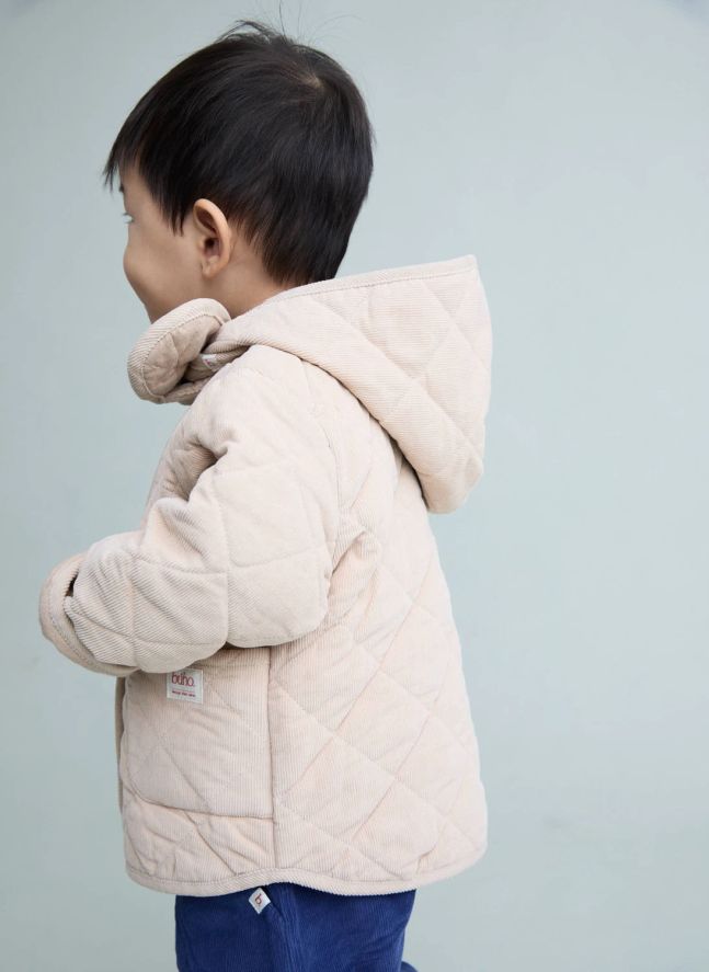 Veste Matelassée Velours Coton Bio | Sable