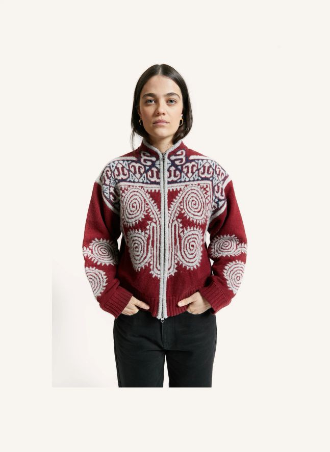 Cardigan Brodé Wakeboard | Bordeaux