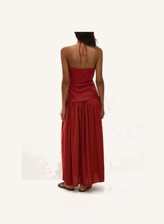 Robe Notte Maxi Coton | Terracotta