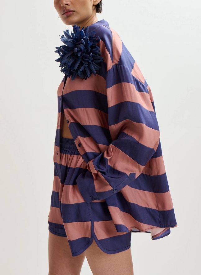 Short Rayures Jalana | Bleu