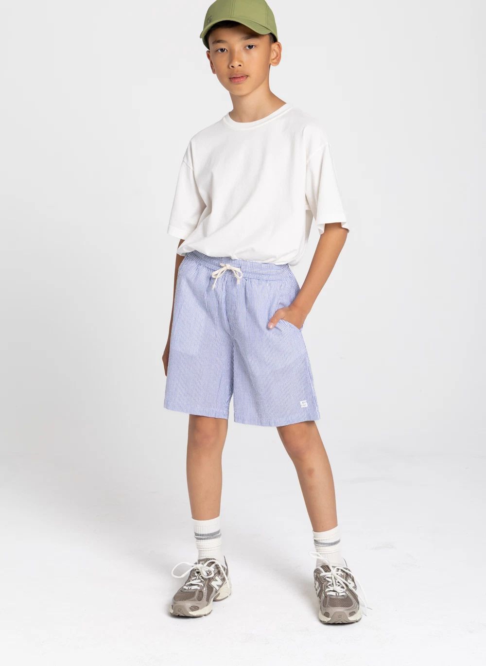 Short Ample Tom Rayé | Bleu roi- Image produit n°1