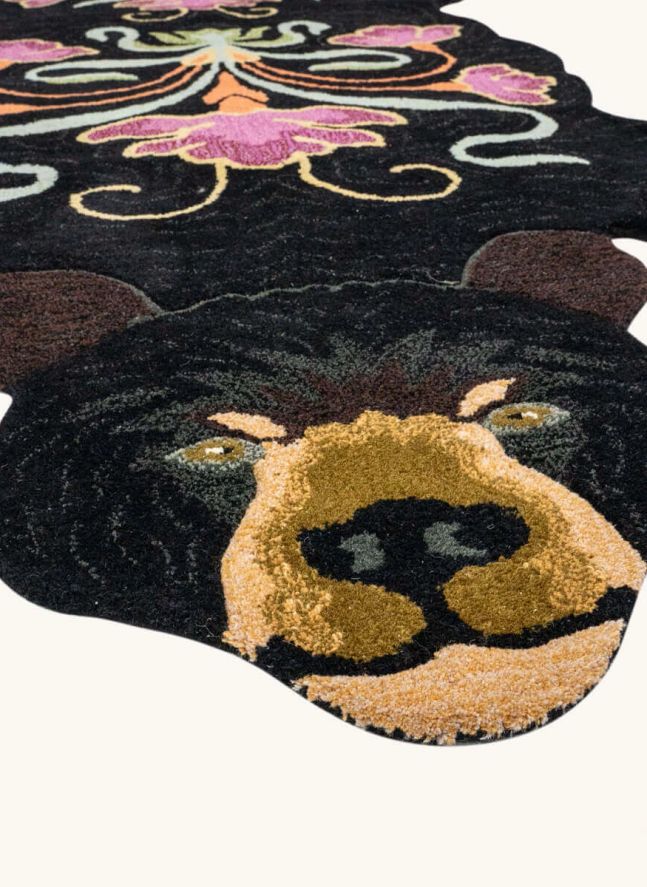 Tapis Ours en laine Blooming  | Noir