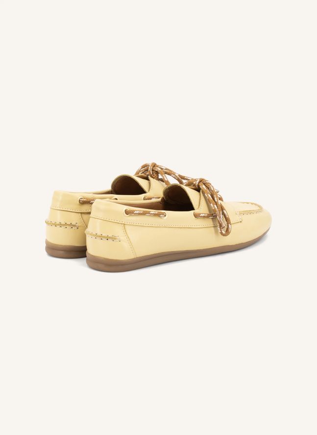 Chaussures Bateau Kimana Cuir | Jaune