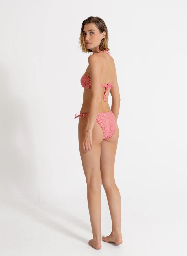 Haut de Maillot Abbie Rayé | Rouge cerise