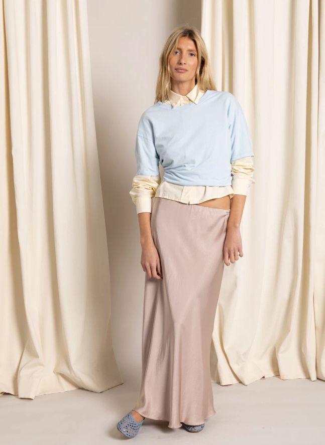 T-shirt Hana Coton Bio | Bleu Glacier