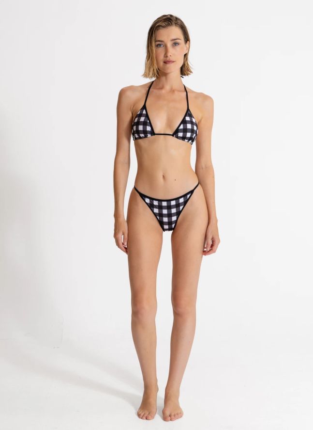Haut de Maillot Elsa Carreaux | Noir