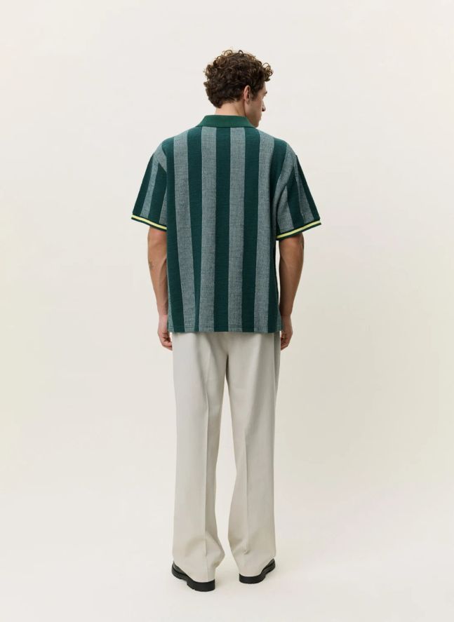Polo Rayé Football | Vert foncé