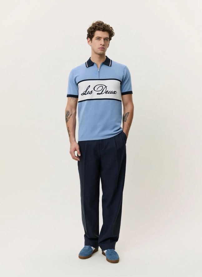 Polo Zippé | Bleu ciel