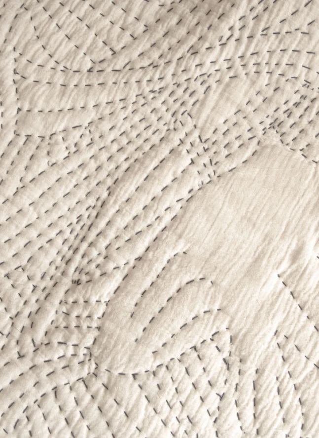 Penelope Bird Throw  | Ivory Gauze