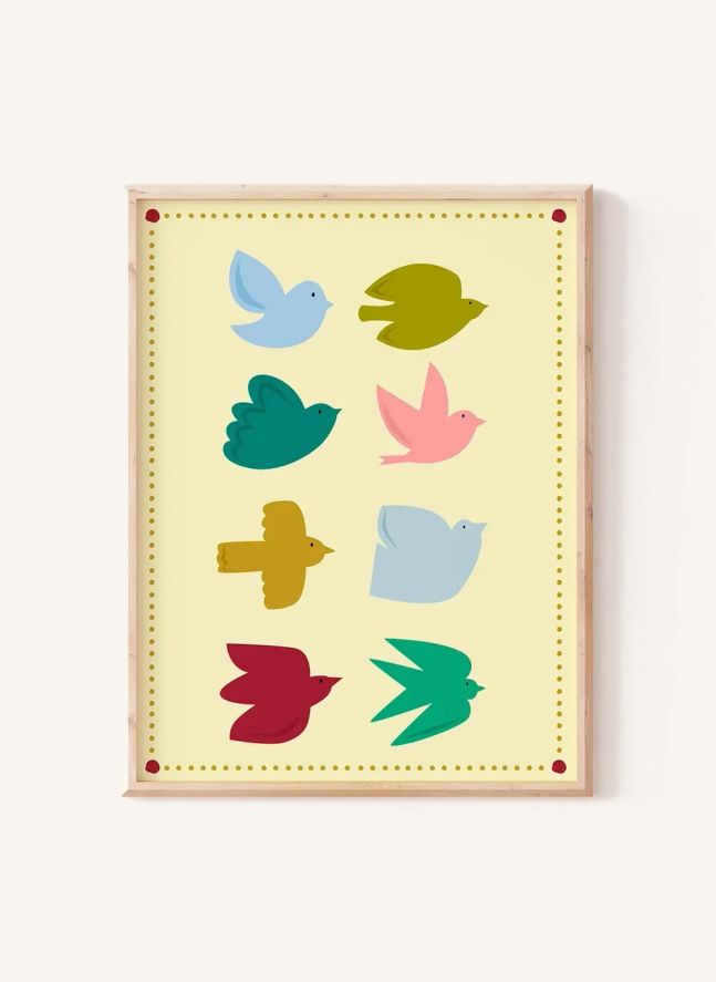 Affiche Twins Birds | Crème