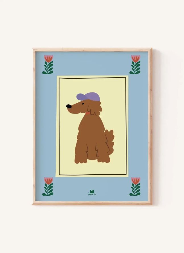 Affiche Le Cocker | Bleu ciel