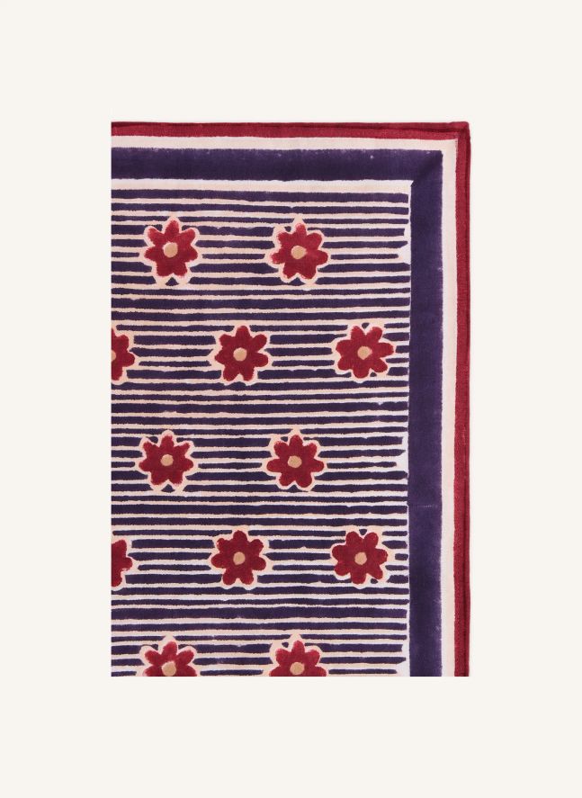 Petit Foulard Manika Rayé | Bleu marine