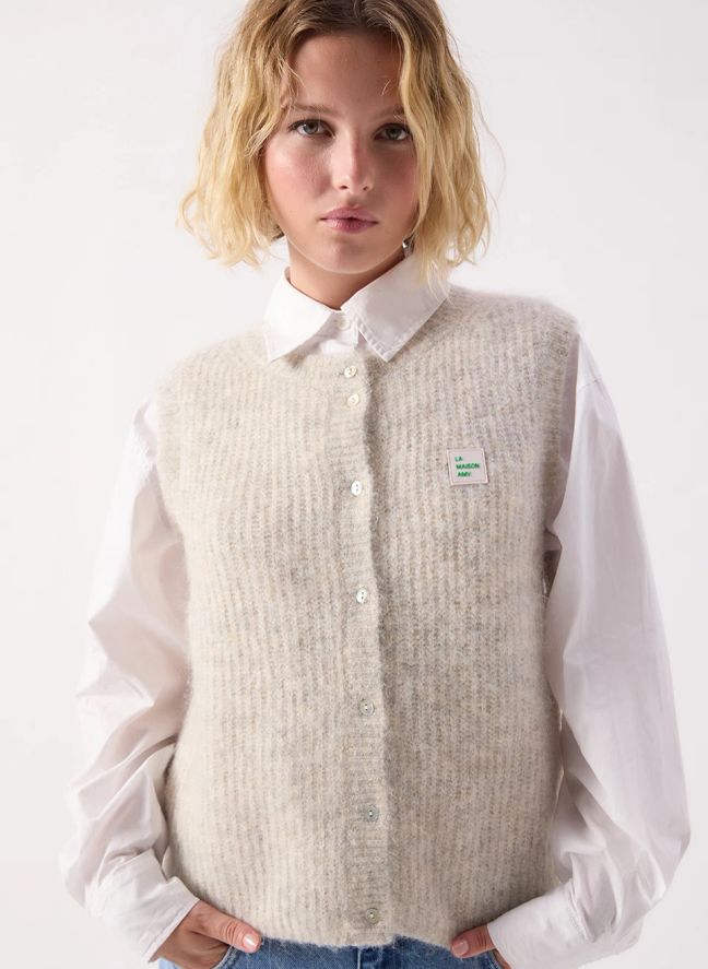 Gilet East Alpaga | Gris chiné