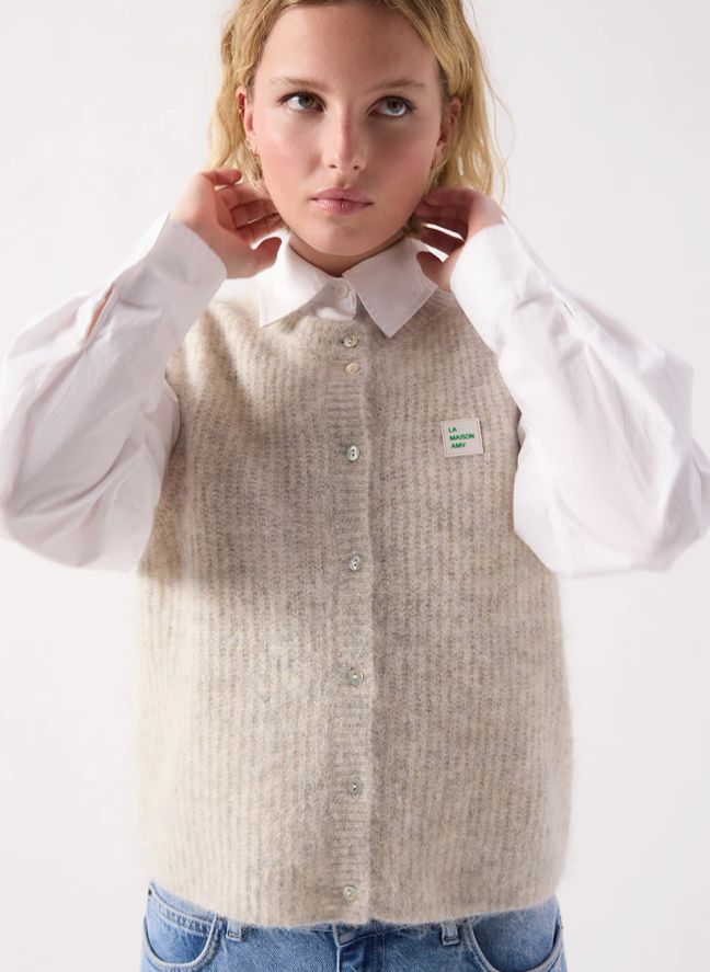 Gilet East Alpaga | Gris chiné