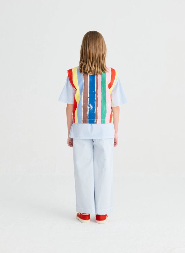 Gilet Sans Manches Rayé | Bleu