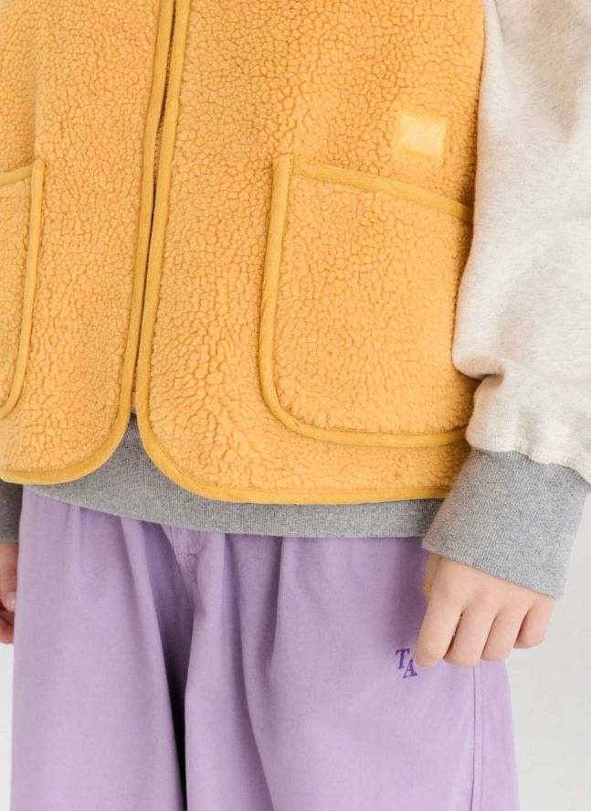 Veste Sans Manches Façon Sherpa N°6 | Jaune
