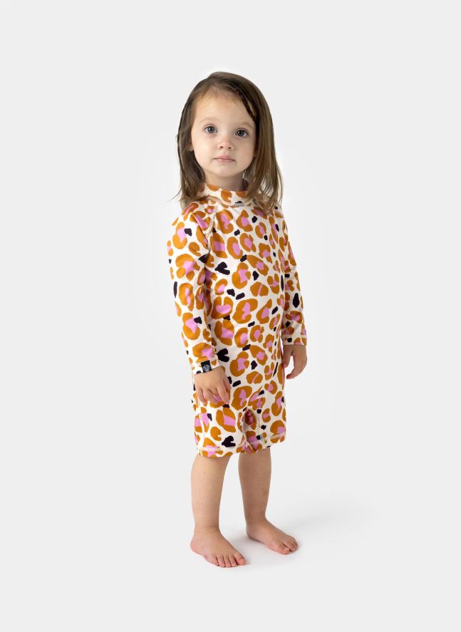 Combishort Anti-UV Candy Leopard Fibres Recyclées 