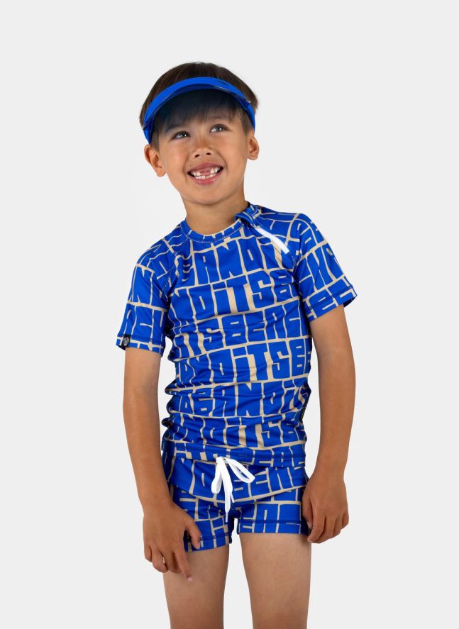 Short de Bain Anti-UV Côtelé Fibres Recyclées | Bleu