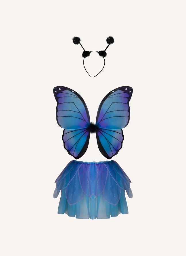 Jupe de papillon avec ses ailes et sa baquette | Bleu