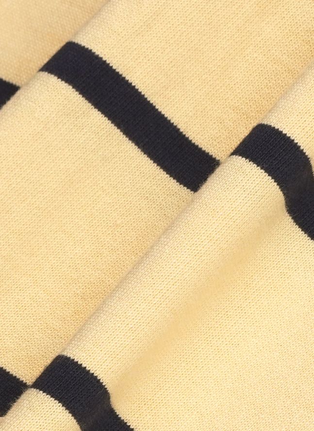 Polo Rugby Serif Logo Rayé | Jaune pâle