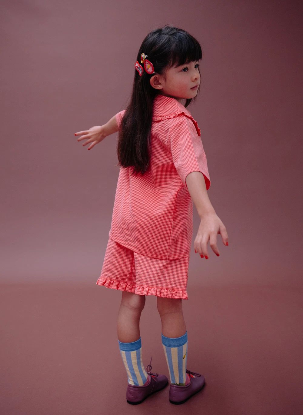 Blouse Citron Petits Carreaux | Corail- Image produit n°4