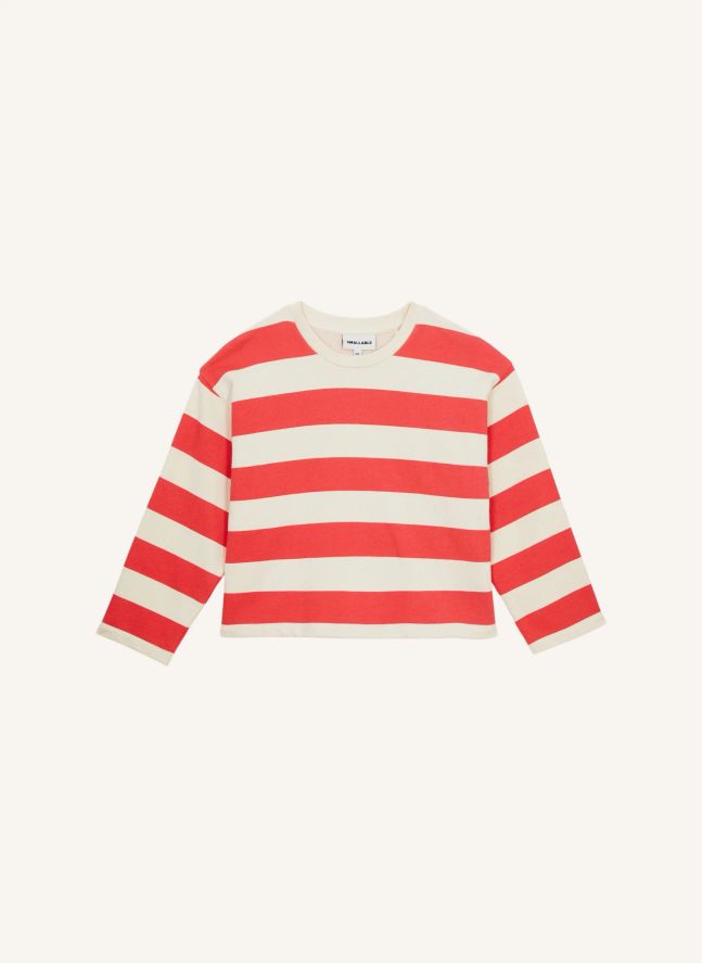 T-shirt Peony Rayé Coton Bio | Rouge