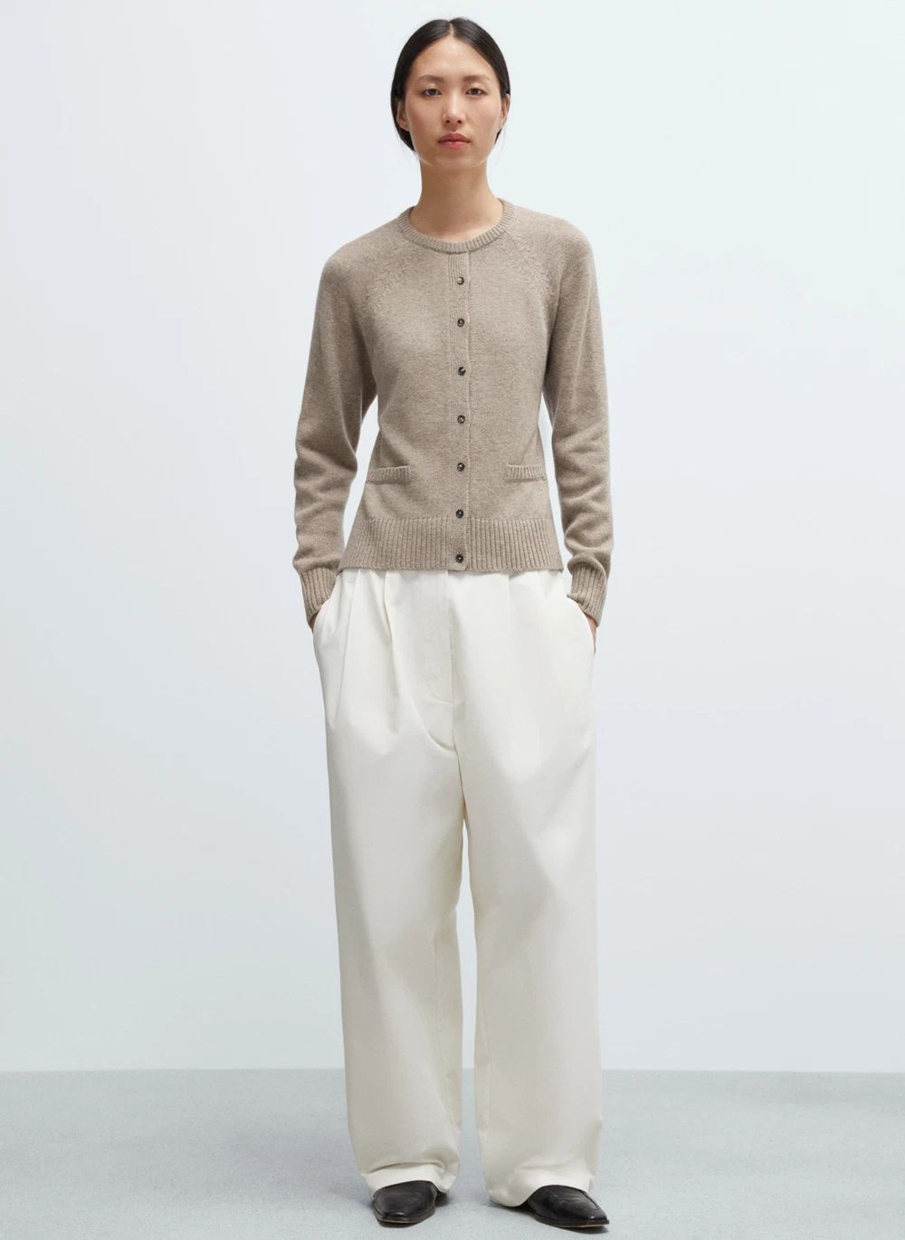 Pantalon Tailored Coton | Ivoire- Image produit n°2