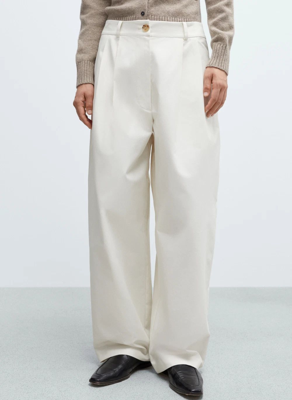 Pantalon Tailored Coton | Ivoire- Image produit n°1