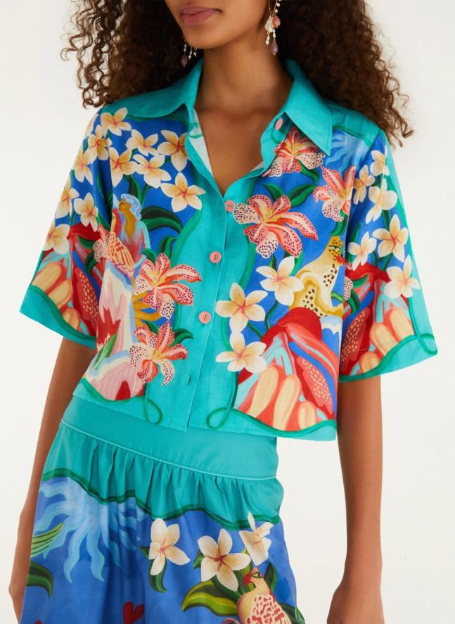 Chemise Garden Of Life Lin | Bleu