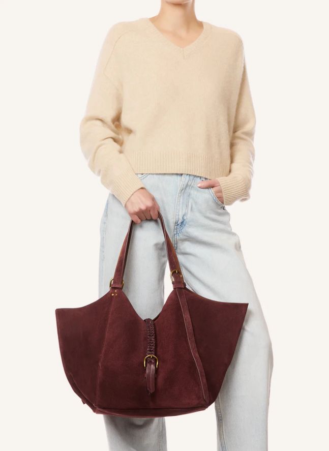 Sac Joseph M Croûte Velours | Rouge foncé