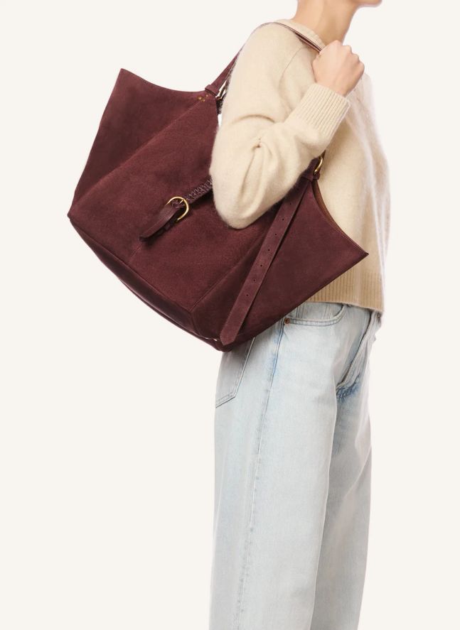 Sac Joseph M Croûte Velours | Rouge foncé